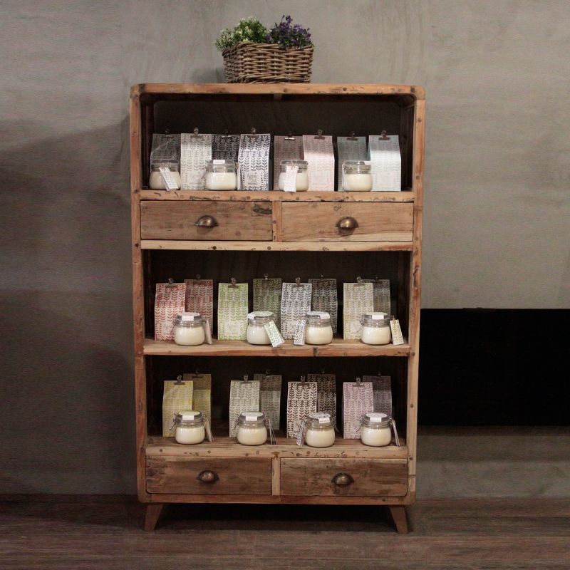 A+C Shelf Display Recycled Wood Stand