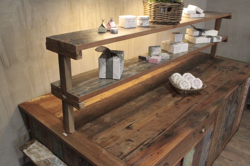 A+C 2.1m Large Centre Display Recycled Wood Table