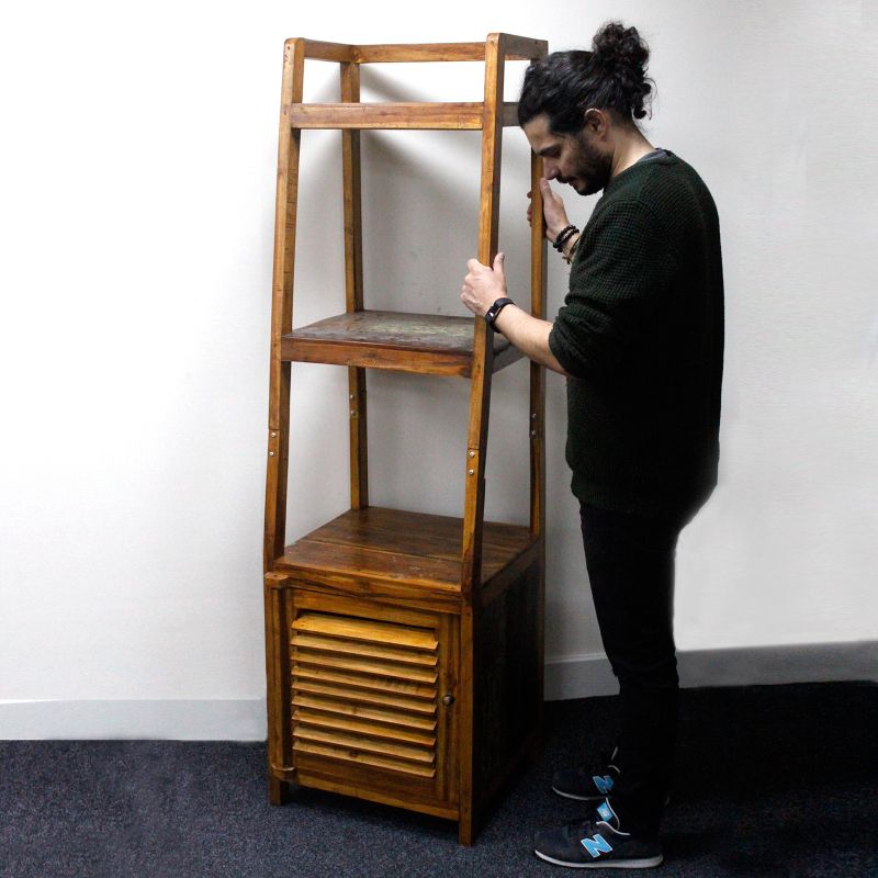 A+C Recycled Wood Open Shelf Display