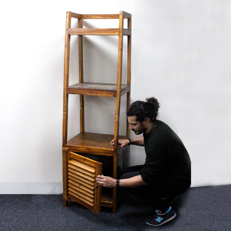 A+C Recycled Wood Open Shelf Display
