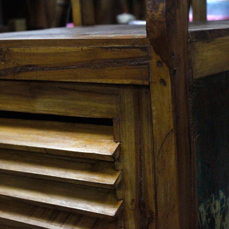 A+C Recycled Wood Open Shelf Display