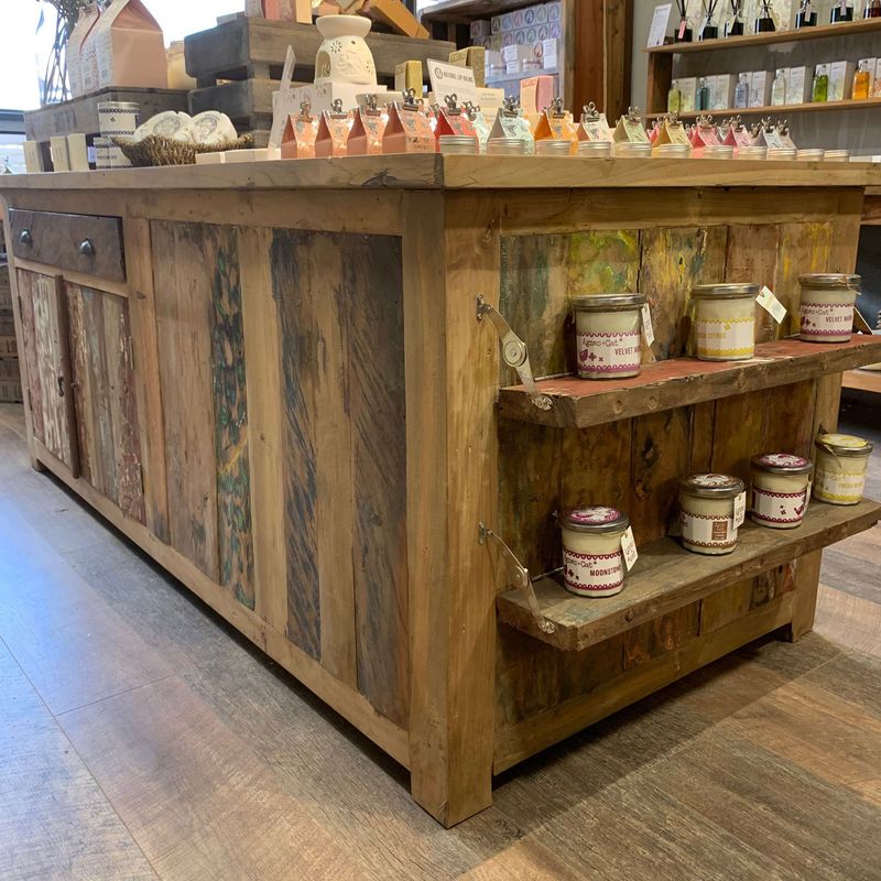 A+C 2.1m Large Centre Display Recycled Wood Table