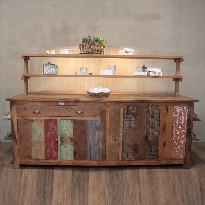 A+C 2.1m Large Centre Display Recycled Wood Table