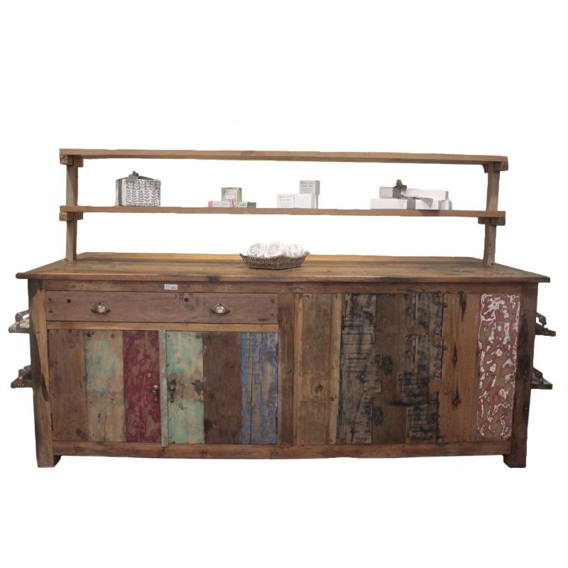 A+C 2.1m Large Centre Display Recycled Wood Table