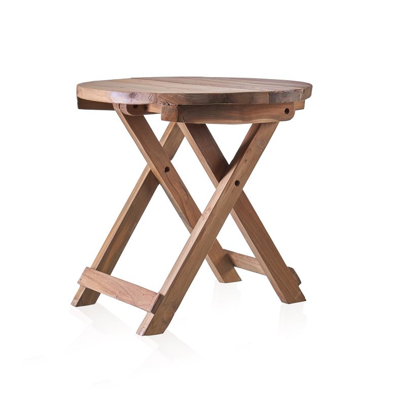 Round Folding Wooden Coffee Table