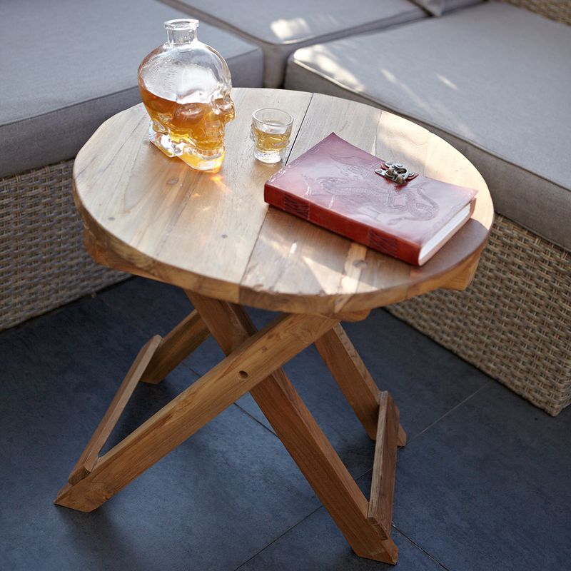 Round Folding Wooden Coffee Table