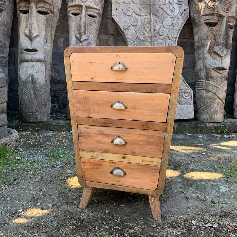 Wooden Storage Chest with 4 Draws