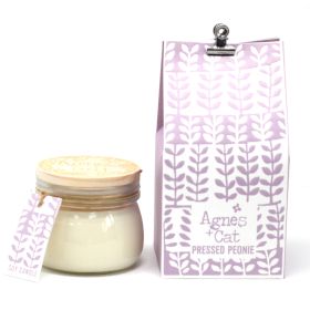 Pressed Peonies Soy Wax Candle – Small Kilner Jar (180ml)