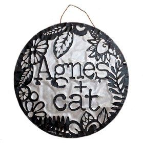 Agnes + Cat Metal Sign (80cm)