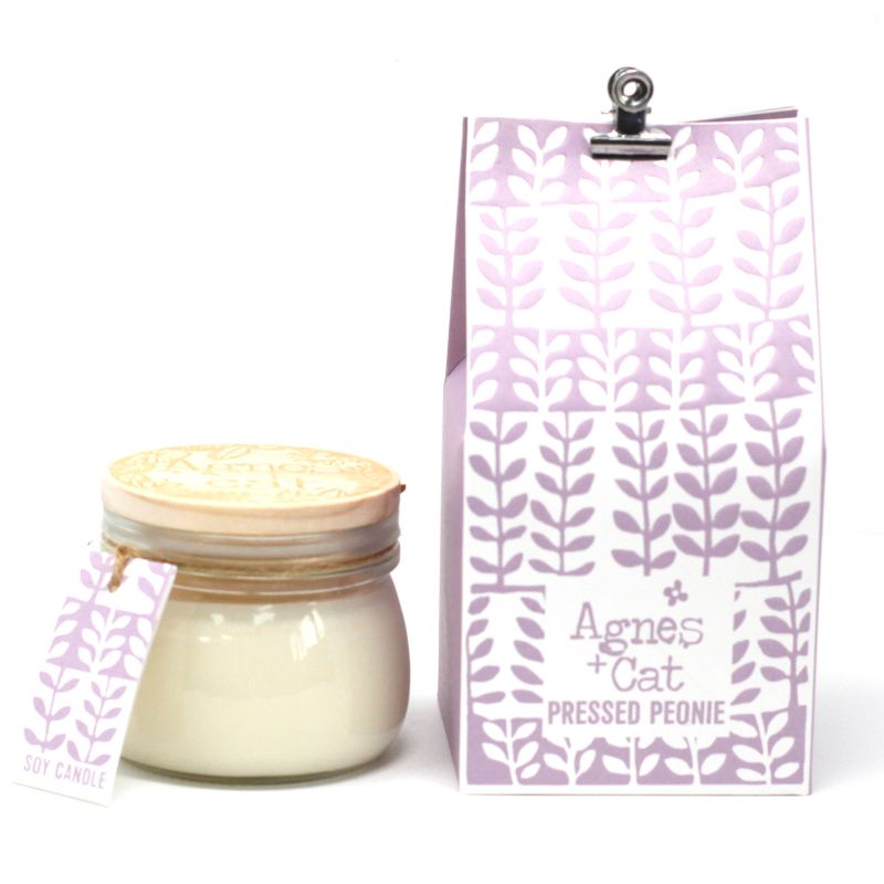 Pressed Peonies Soy Wax Candle – Small Kilner Jar (180ml)