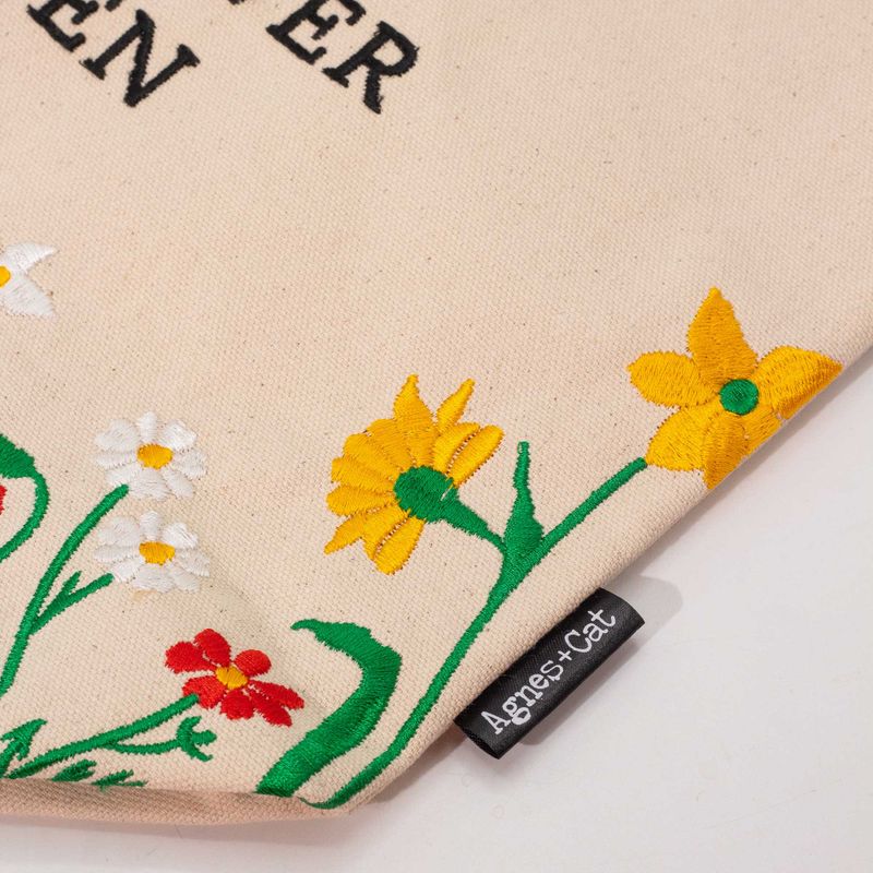 Wildflower Garden Cotton Tote (Red)