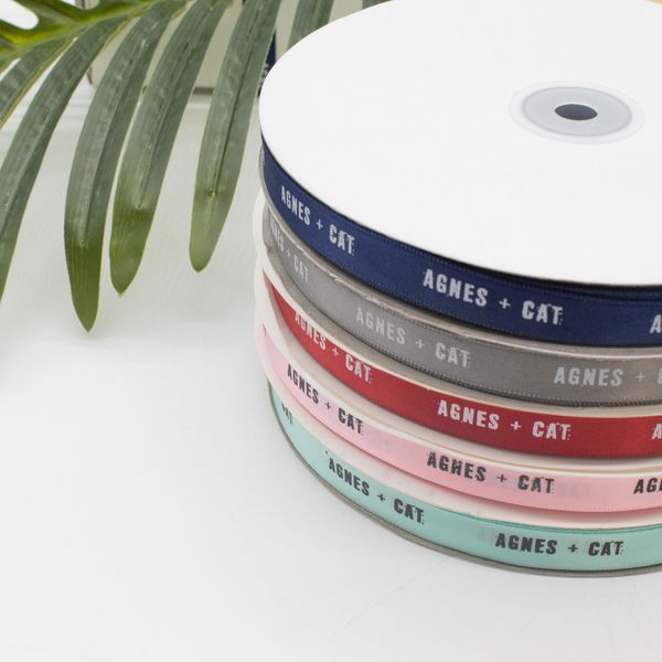 Agnes + Cat Branded Ribbon - Pink (12mm x 90m)