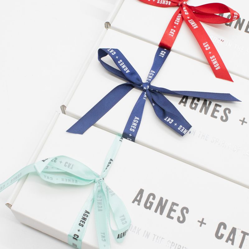 Agnes + Cat Branded Ribbon - Navy (12mm x 90m)