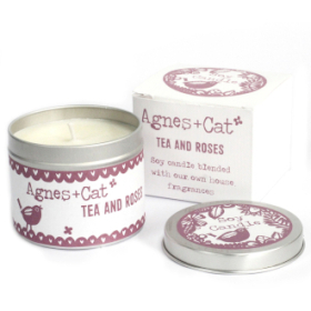 6x 200ml Soy Wax Tin Candle - Tea and Roses