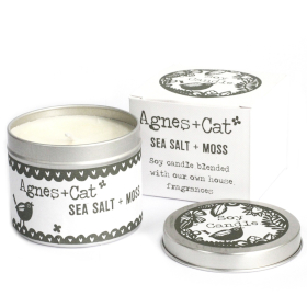 6x 200ml Soy Wax Tin Candle - Seasalt and Moss
