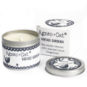 6x 200ml Soy Wax Tin Candle - Vintage Gardenia