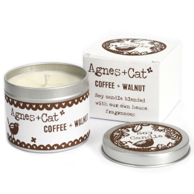 6x 200ml Soy Wax Tin Candle - Coffee and Walnut